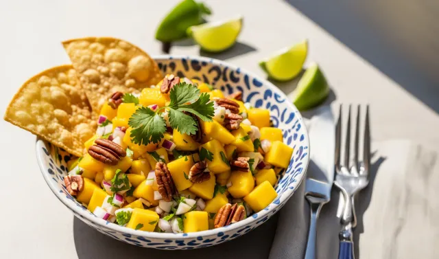 Ceviche de Mango con Nuez Pecana