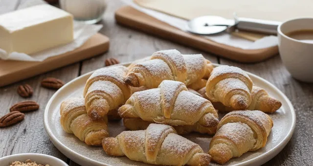 Mini Cuernitos de Nuez y Queso Crema