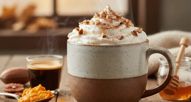 Latte de Calabaza (Pumpkin Spice) con Toping de Nuez