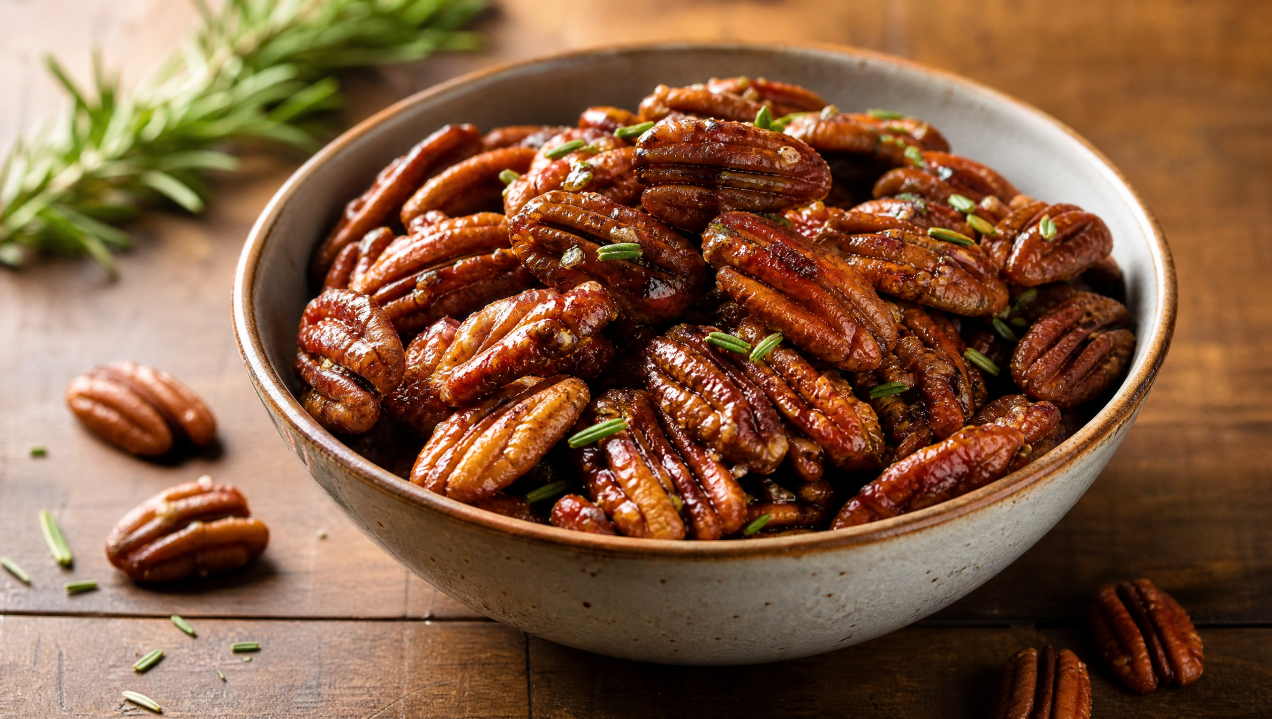 Nueces Pecanas Especiadas al Horno con Chipotle y Romero